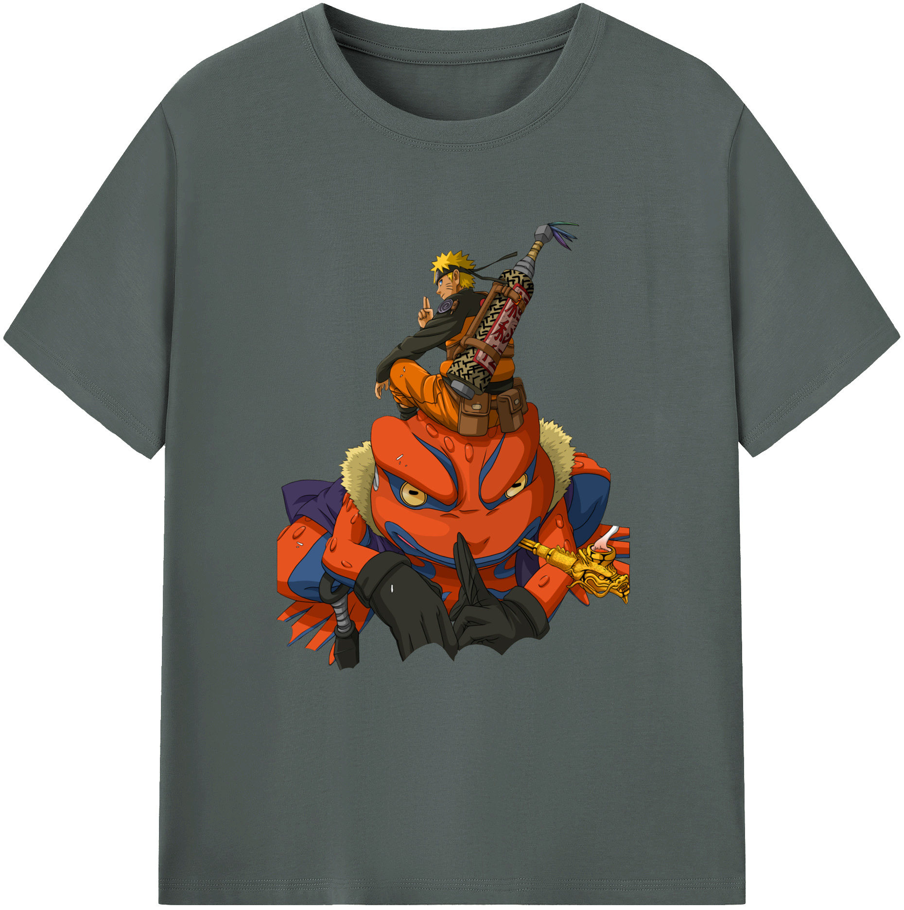 （画像用） NARUTO -ナルト- うずまき ナルト Uzumaki Naruto 綿100％ メンズ半袖Tシャツ｜肌触りやわらか＆通気性
